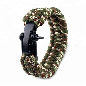 Outdoor Camping Hiking Emergency Survival Braided Pulseras Rescue Umbrella Rope Bracelets Parachute Cord Paracord