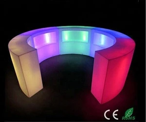 Outdoor illuminated led furniture shining round bar counter for bar table set for party event wedding decoration