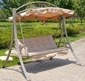 outdoor luxury morden bali european garden used 3 seat metal hanging swing chair with canopy