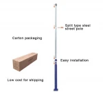 outdoor Split type New galvanized solar led garden Street Post lamp pole 2m 3m 4m 5m split street pole