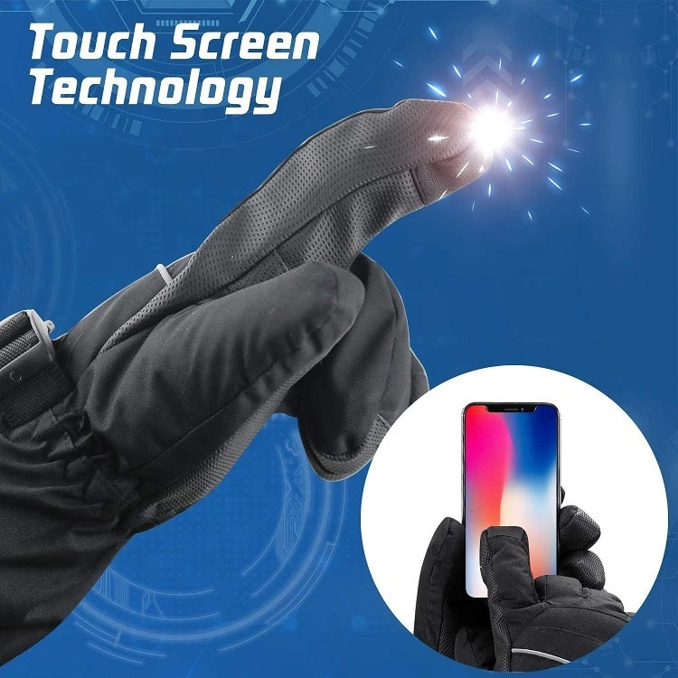 Outdoor Warm Heating Temperature Adjustable Touchscreen Waterproof Electric Heated Winter Gloves