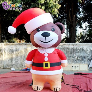 Personalized Large 2.15x1.26x3M Inflatable Christmas Bear For Xmas Yard Art Decoration