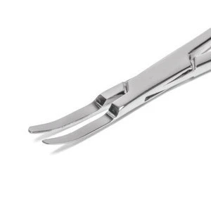 Piercing Forceps Curved 5.5&quot; Stainless Steel Kelly Forceps with Flat Tip