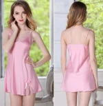 pink valentine silk-like babydoll lingerie  nighty girl 3116-3