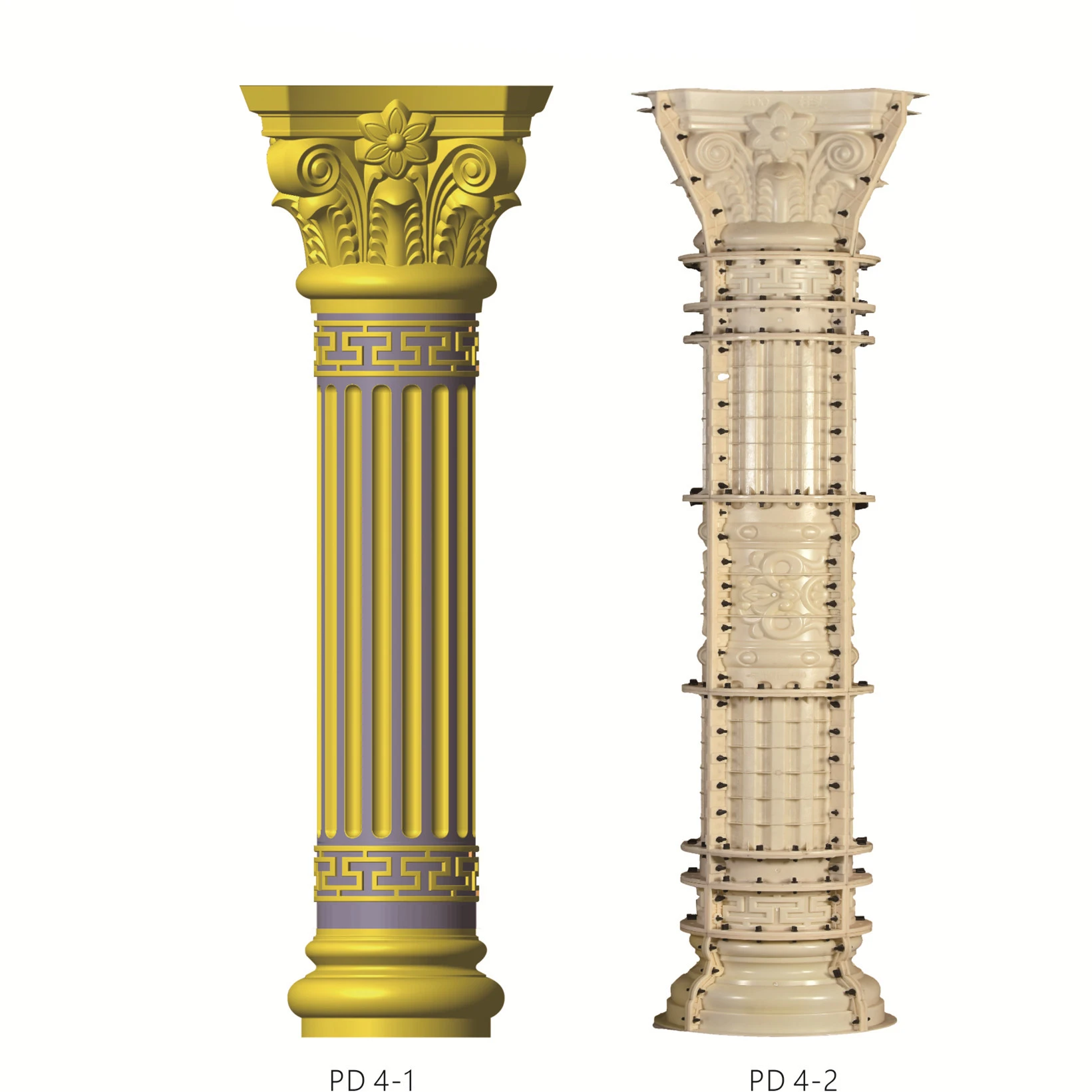 plastic concrete 30x300 roman pillars column molds