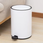 Plastic Material of White Color Bathroom Foot Pedal Waste Bin