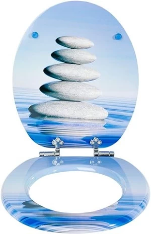 plastic square toilet seat with slow close fitting