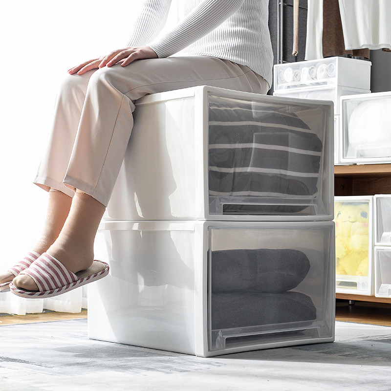 Buy Plastic Transparent Expandable Wardrobe Stackable Drawer Storage ...
