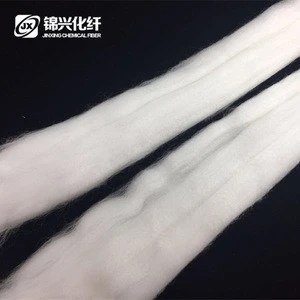 Polyamide nylon 6 staple fiber tops 3D*88mm semi-dull raw white virgin for wool yarn spinning