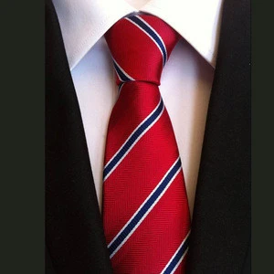 Polyester stripe skinny tie for men