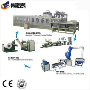 Polystyrene PS foam meat plate lunch tray production line white plastic plate making machine