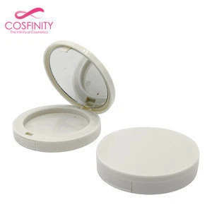 popular compact double powder case round black blush pressed box empty eyeshadow palette