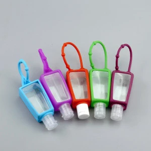 Portable small silicone holder for 30ml hand sanitizer bottle