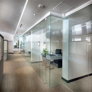 prefabricated interior partition wall movable office walls Frameless glass office partition, glass partition wall, transparent