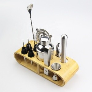 Professional bar tools cocktail shaker set with stand