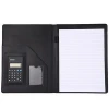 Professional business conference PU leather file folder with calculator