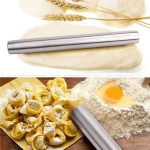 Professional French Rolling Pin for Baking -Stainless Steel Metal &amp; Tapered Design Best for Fondant, Pie Crust, Baker Roller