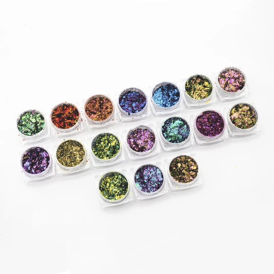 Professional Nail Supplies Multicolor Nail Art Decoration Glitters Chameleon Nail Flakes