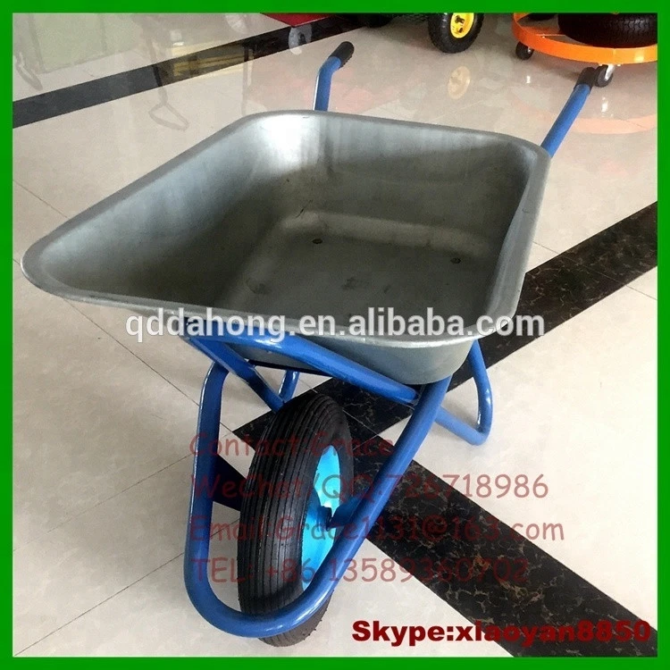 QingDao WB6425 Russia cheap price Wheelbarrow for construction galvanized wheel barrow hand truck trolley wheelbarrows hand tool