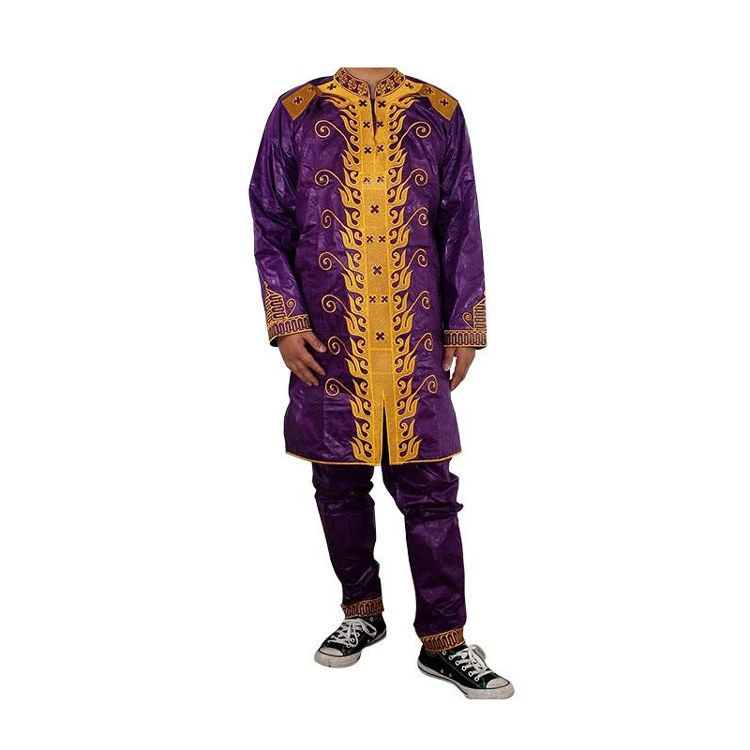 Queency 2019 Customized Bazin Riche Clothing Men Dashiki Plus Size Men Suit Fashion Traditional African Clothing
