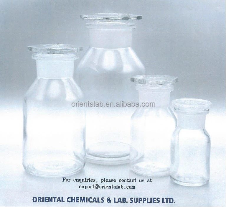 Reagent Bottles, glass, wide mouth with glass Stopper