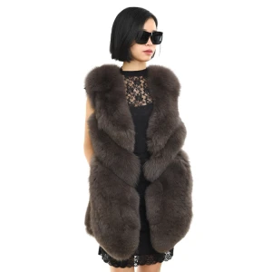 Real fox fur waistcoat  back deatil  women fur vest