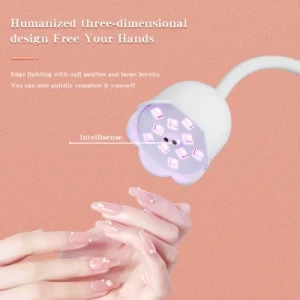 Rechargeable LED Flash Cure Lamp Gel Nails Quick Drying Goosenecks 20W UV Lamp for Nail Salon Home