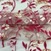 Red pattern design onsale knitting stock 3d flower plain voile fabric