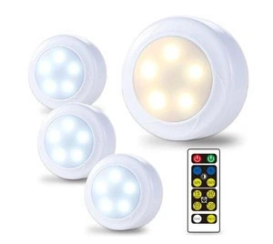 Remote Led Puck Lights with Remote Control Stick On Cabinet Tap Night Light