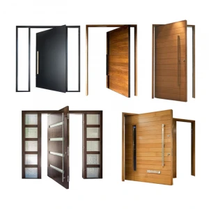 Residential Front Entry Pivot Wood Door Veneer Solid Core Wood Door