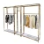 Import Retail Store Fixture Hanging Clothes Custom Shop Design Metal Gold Clothing Dress Display Rack from China