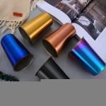 Reusable stainless steel coffee cup with lid , travel mug with straws