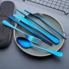 Reusable Travel Specific Portable Cutlery Set Stainless Steel Dinner Knife Fork Spoon Chopsticks And Straws