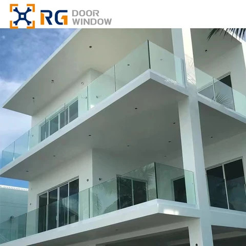 Buy Rg140 Invisible Frame Railing Tempered Exterior Glass Balcony ...