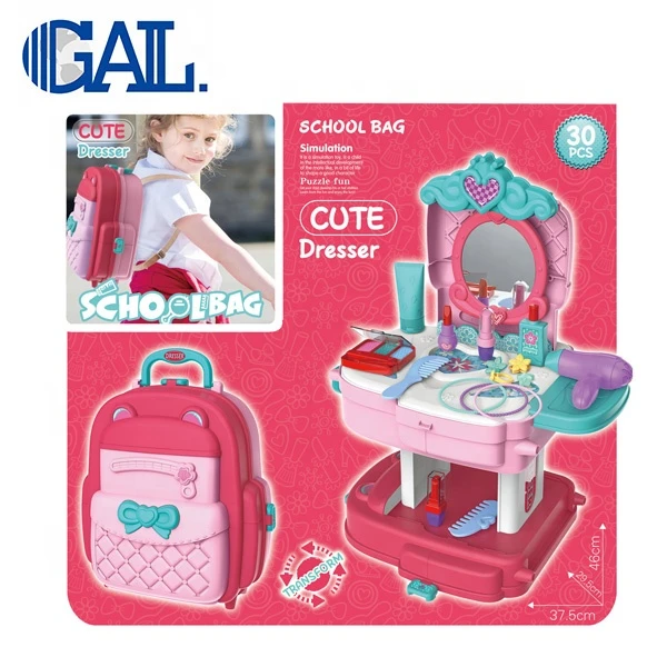 Role Play Children Play House Pretend Toy fashion pet girls hair beauty set beautiful toys Plastic Beauty Makeup Set Toy