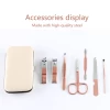 Rose gold Nail clippers Set 7pcs Manicure set curette Eyebrow scissors stainless steel