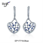 ROYI Jewelry New Collection 14K Gold Plated Multi Colored Stone Silver Earrings Women