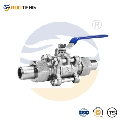 [Ruoteng] Wenzhou 1 1/4" CF8/CF8m Union Butt Weld with ISO5211 Pad 3PC Floating Ball Valve