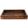 Rustic storge container food vegetable bread wooden slat breakfast dish tray display stand