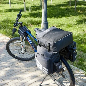 SANXDI Bike Pannier Bag Bicycle Rack Trunk Large Capacity Waterproof Rear Seat Bag with Rain Cover