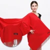 Scarves luxury top quality wholesale winter solid color pashmina in bulk stole cashmere scarf women shawl pashmina