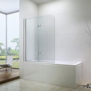 Semi Frameless AS2208 Bath Tub Folding Screen For Shower