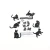 Import Set of 6 Metal Cat Bold Silhouettes Fridge Magnets from China
