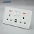 Import SHARE Surface Mounted UK Standard Double 13a 3 Pin Wall Power Switch Usb Socket With White Plastic Board from China