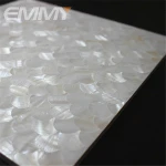 Shell mosaic and nanoglass pure white stacked trip mosaic tile