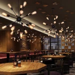Simple Living Room Iron Modern Industrial Lighting Loft Accessories Decoration Led Hanging Pendant Light Chandelier