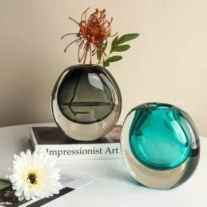 Simple modern glass vase light luxury model room soft decoration living tabletop flower arrangement gla