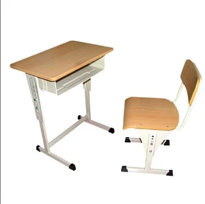 single study student desk table / children school desk and chair set