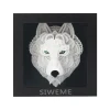 SIWEME Original Design Paper Eco-Friendly Animal Wolf Head 3D Wall Sculpture Paper Crafts For Decoration Gift