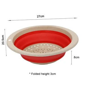 Small oval  Silicone Folding Drain Basket Multifunctional Kitchen Sink  Adjustable Washbasin Amoy Basket